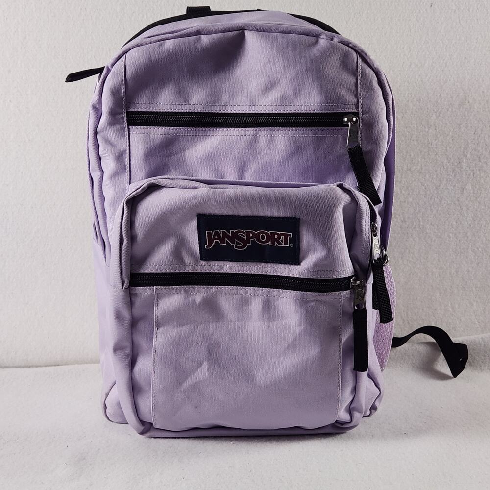 Jansport Big Student Backpack Pastel Lilac Purple Pink Water Bottle Pocket